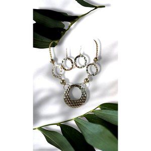 Vintage Avon necklace and earrings hammered style